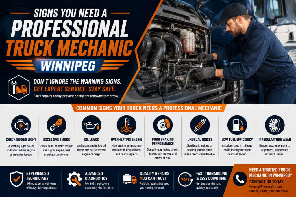 Heavy-duty trailer suspension repair Winnipeg by professional mechanics inspecting a commercial truck suspension at Akal Truck & Trailer Centre Inc.