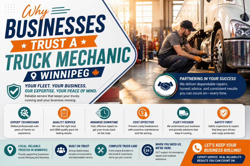 Commercial fleet truck maintenance Winnipeg by expert mechanics at Akal Truck & Trailer Centre Inc.