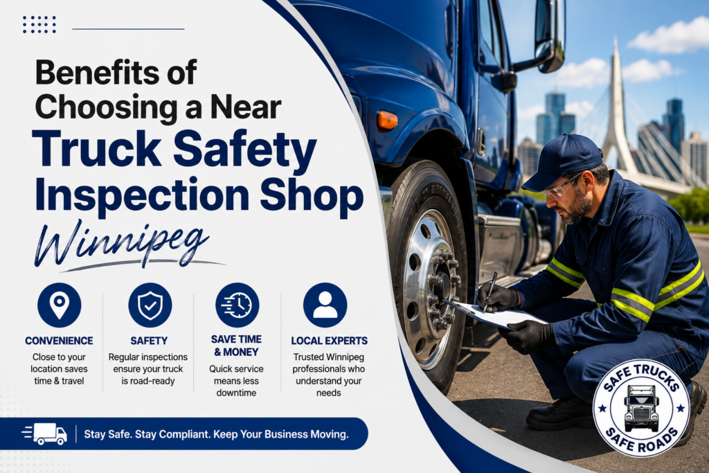 Truck safety inspection near me service in Winnipeg checking commercial truck