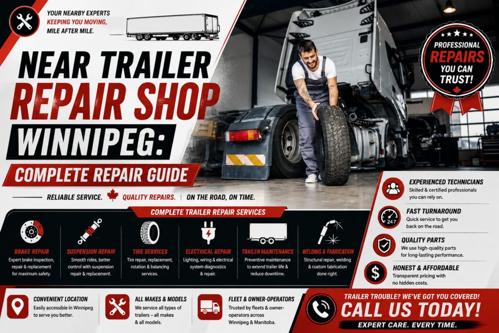 Trailer mechanic providing trailer service Winnipeg for commercial trailer repairs