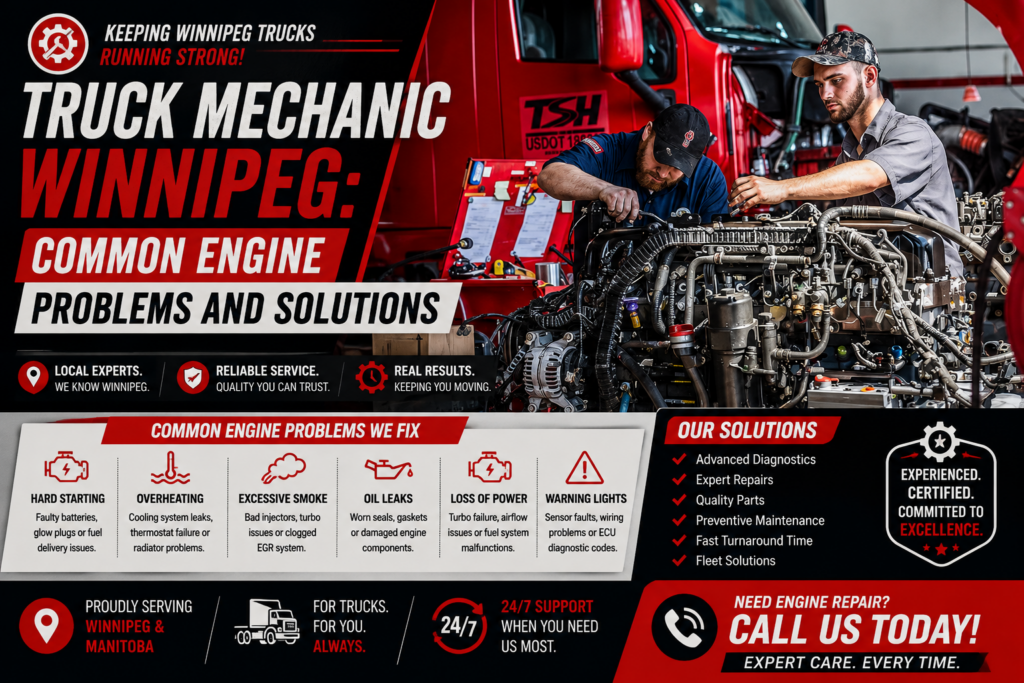 Truck engine repair service in Winnipeg