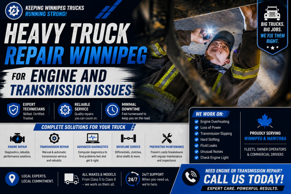 Truck transmission repair Winnipeg for heavy-duty trucks