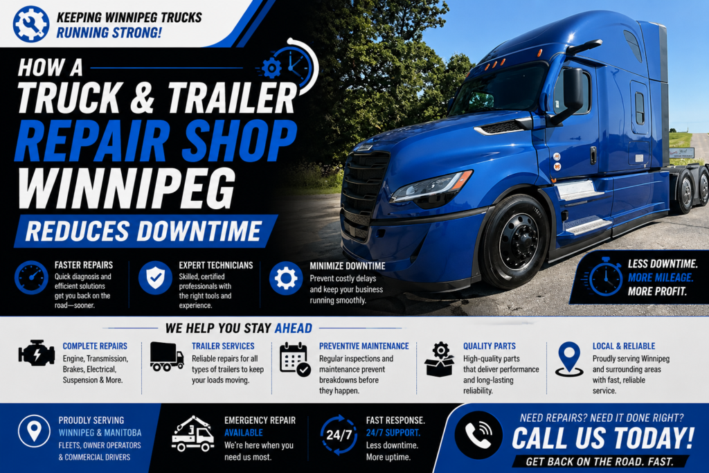 Truck fleet repair Winnipeg for commercial trucks and trailers
