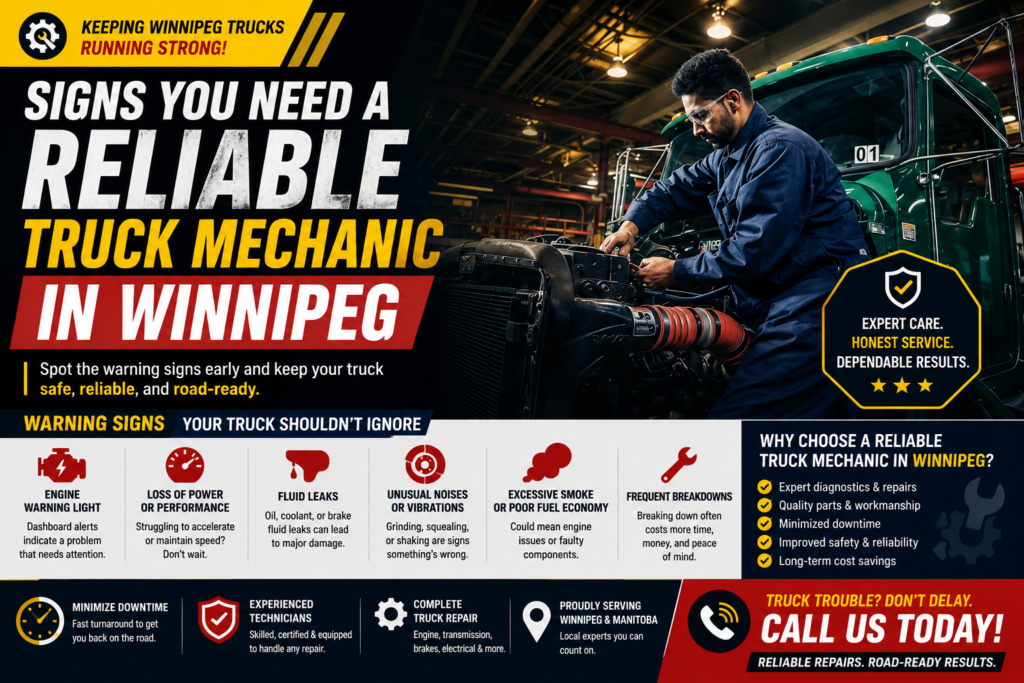 Signs your truck needs a mechanic in Winnipeg