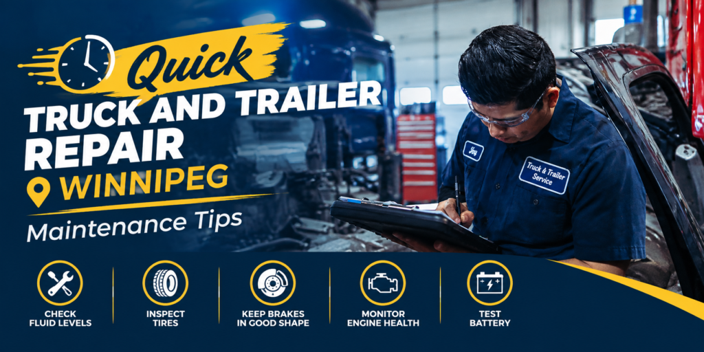 Weekly truck maintenance checklist Winnipeg for truck and trailer care